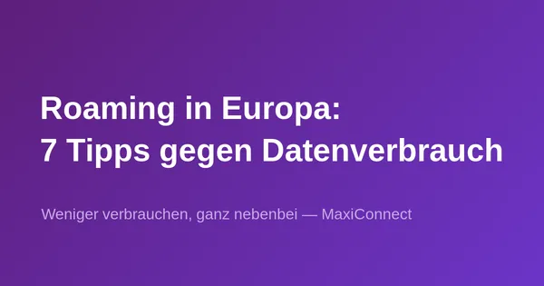 Roaming in Europa: 7 Tipps für weniger Datenverbrauch