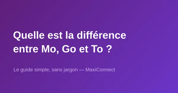 Quelle est la différence entre Mo, Go et To ?