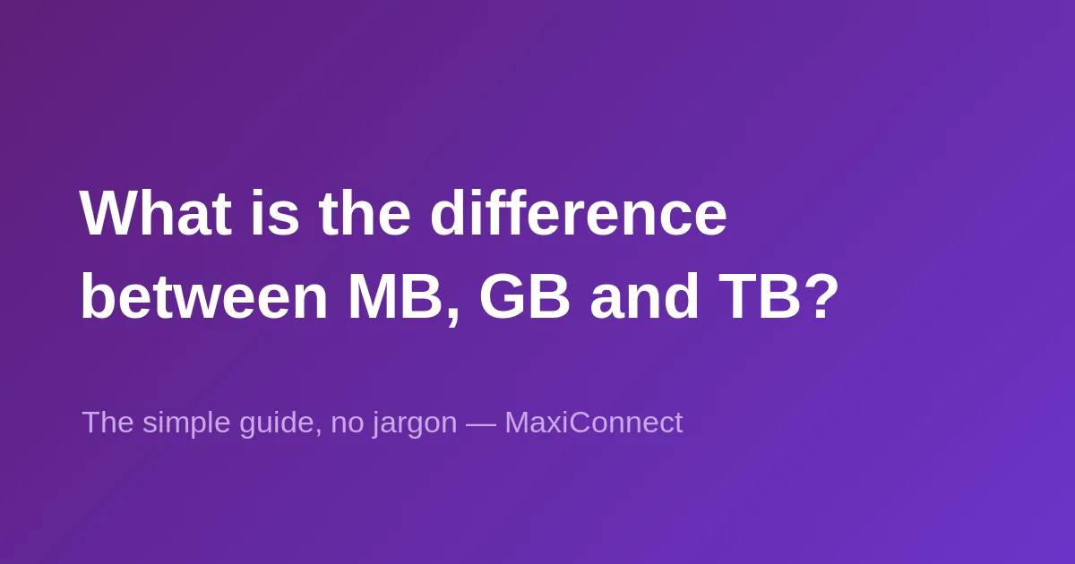 What is the difference between MB, GB and TB?