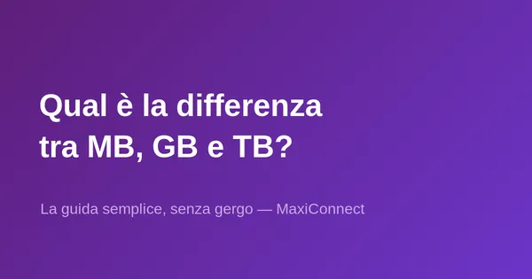 Qual è la differenza tra MB, GB e TB?