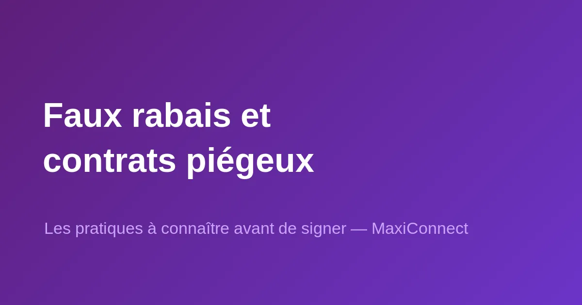 Faux rabais et contrats piégeux : les pratiques à connaître