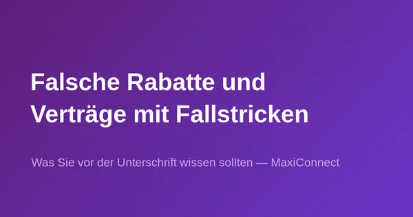 Falsche Rabatte und Vertragsfallen beim Schweizer Telekomarkt