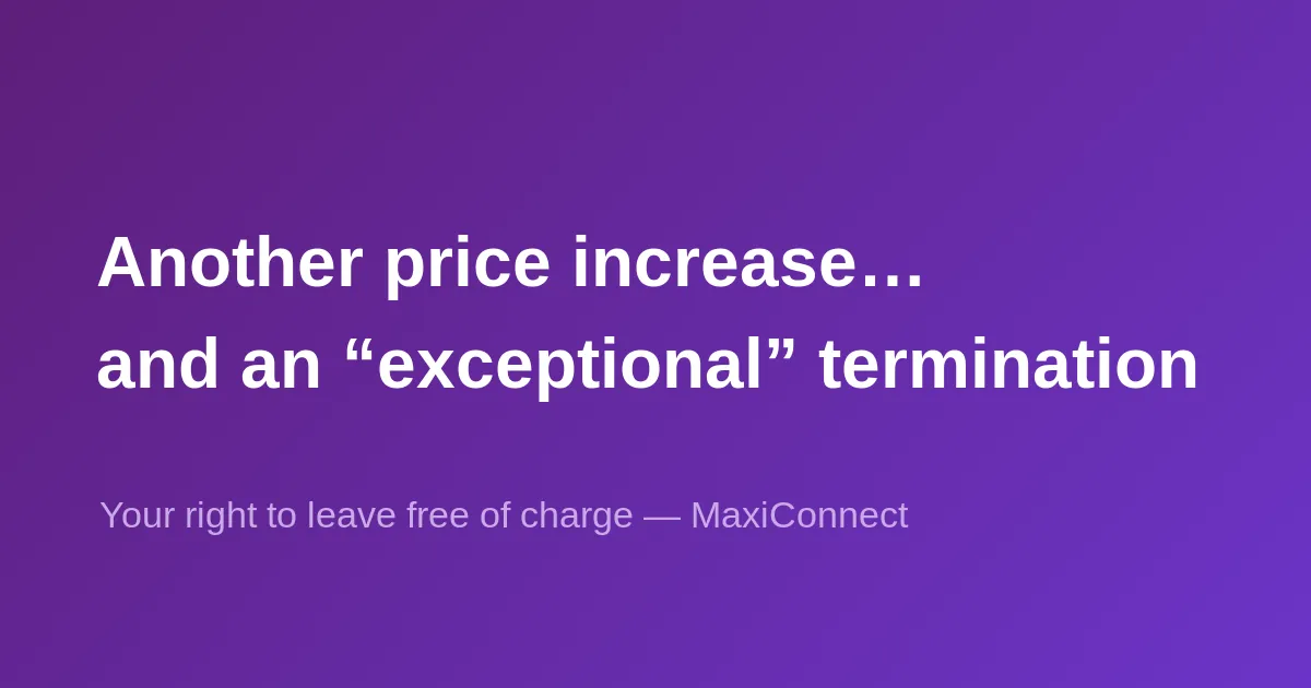 Yet Another Price Hike… and an "Exceptional" Cancellation