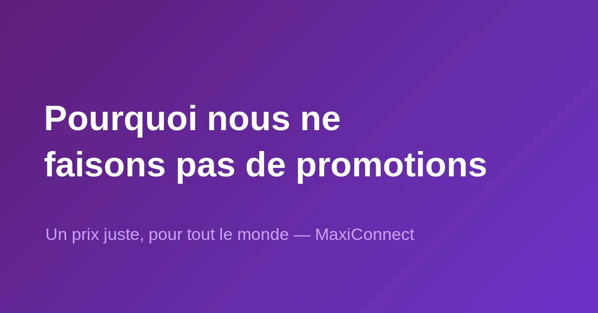 On nous demande souvent pourquoi on ne fait pas de promotions… voici la vraie réponse