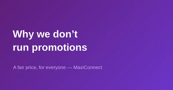 People often ask why we don't run promotions… here's the honest answer