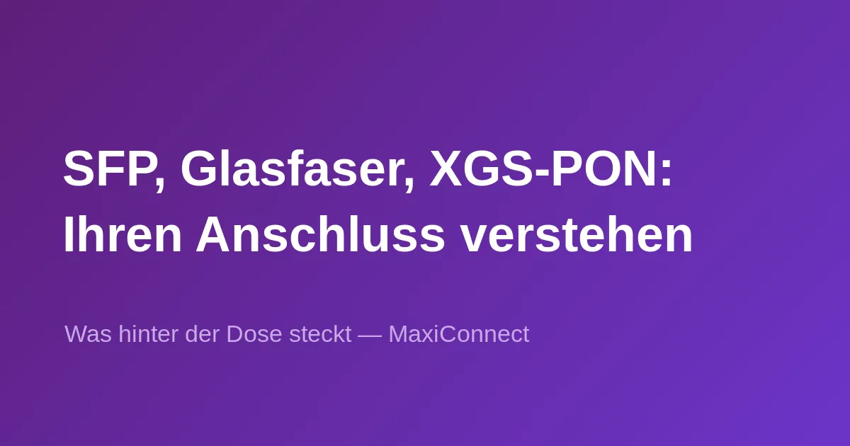SFP, Glasfaser und XGS-PON: Ihre Internetverbindung verstehen