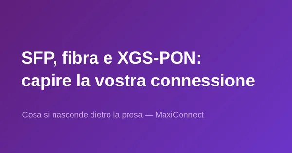 SFP, fibra ottica e XGS-PON: capire la vostra connessione